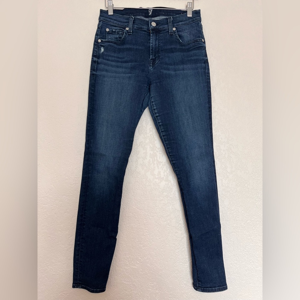 7 For All Mankind Dark Blue Skinny Jeans‎